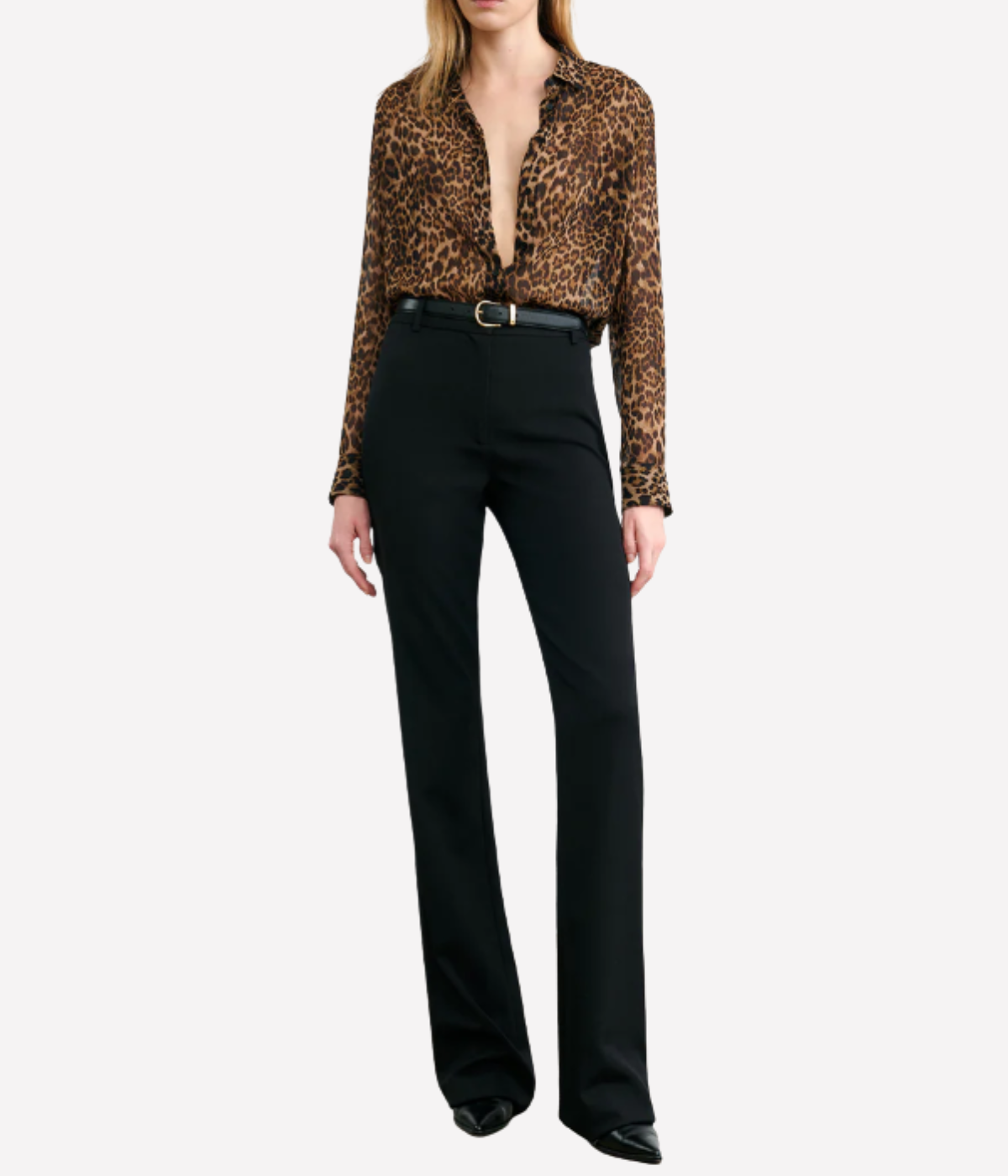 Gaia Slim Shirt in Vintage Leopard