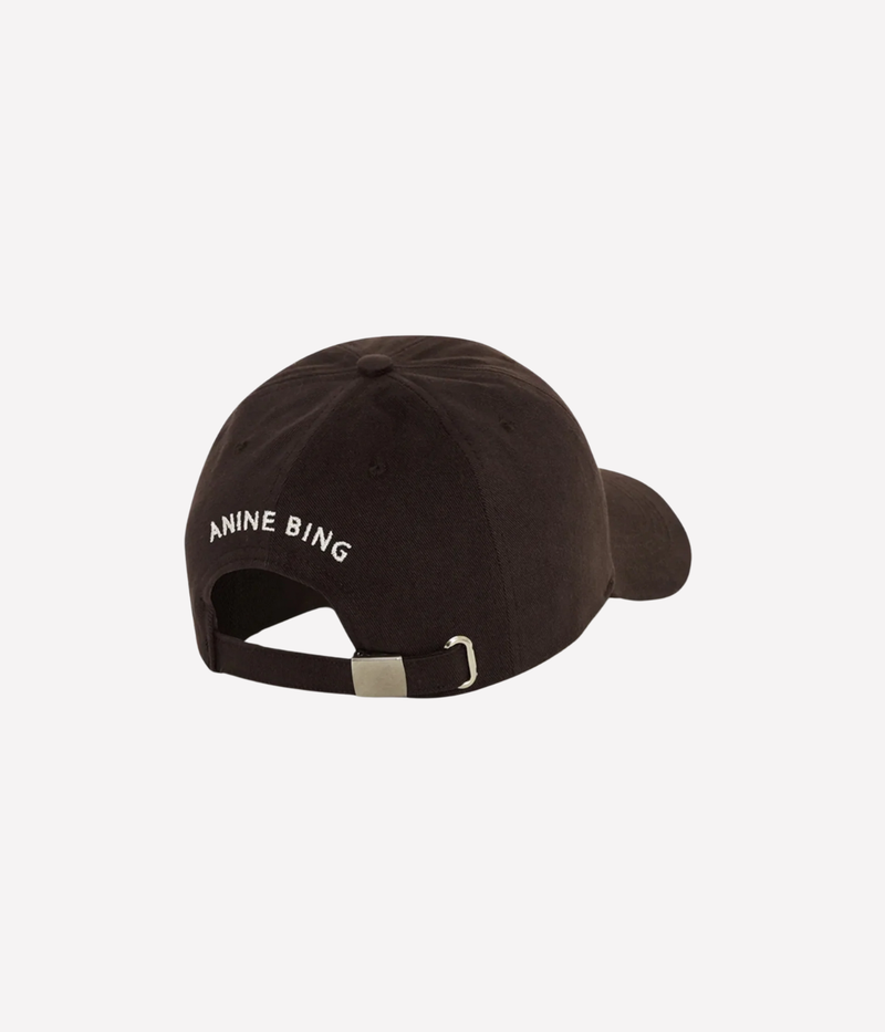 Brown cap with 'Anine Bing' branding on a white background