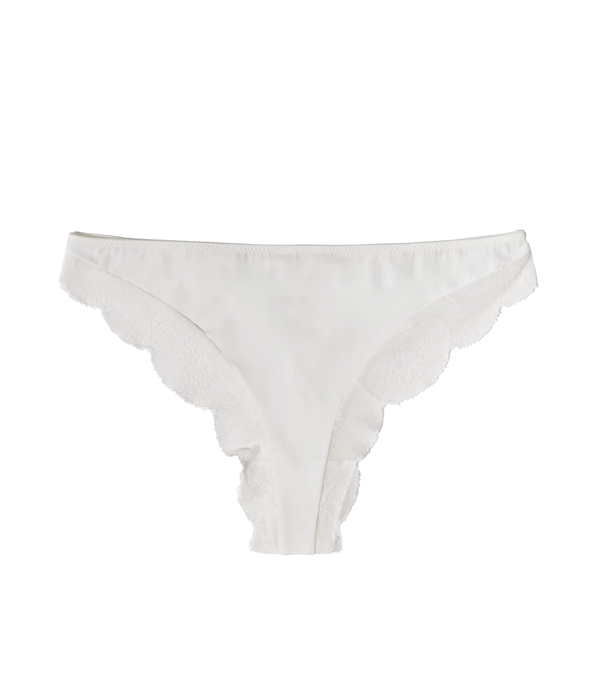Else Lingerie Anemone Thong in Ivory  with scalloped lace trim.