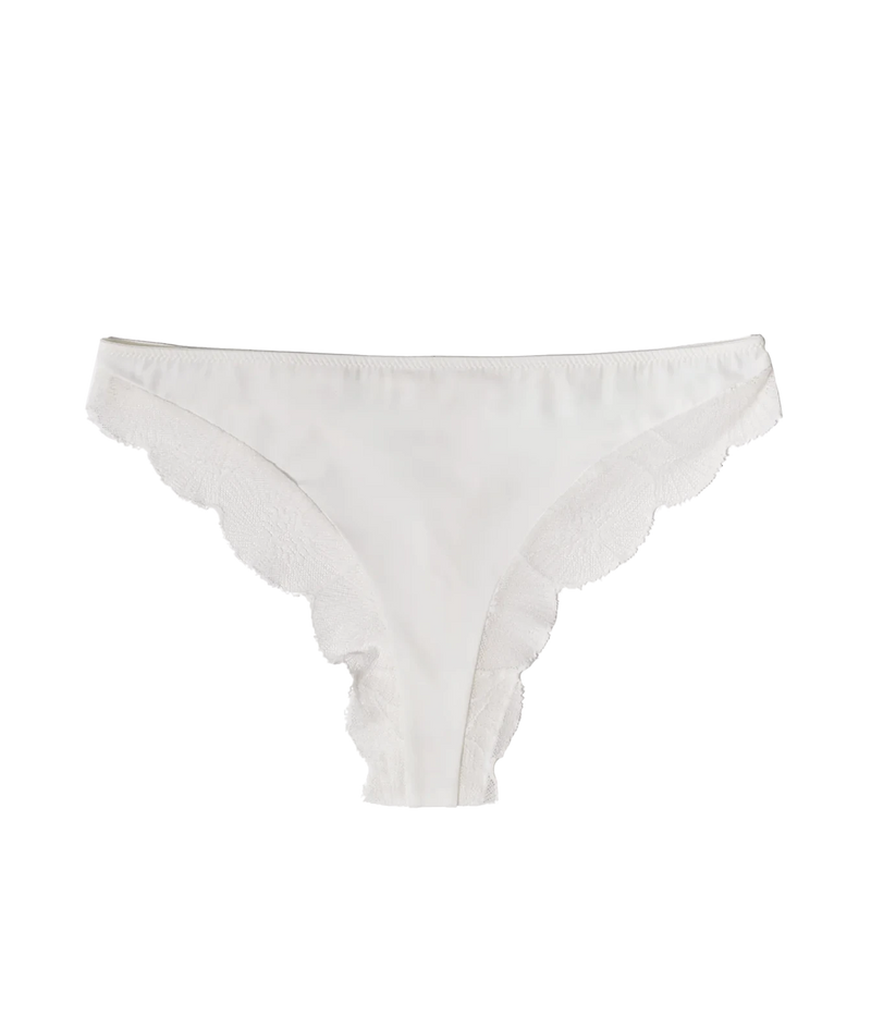 Else Lingerie Anemone Thong in Ivory  with scalloped lace trim.