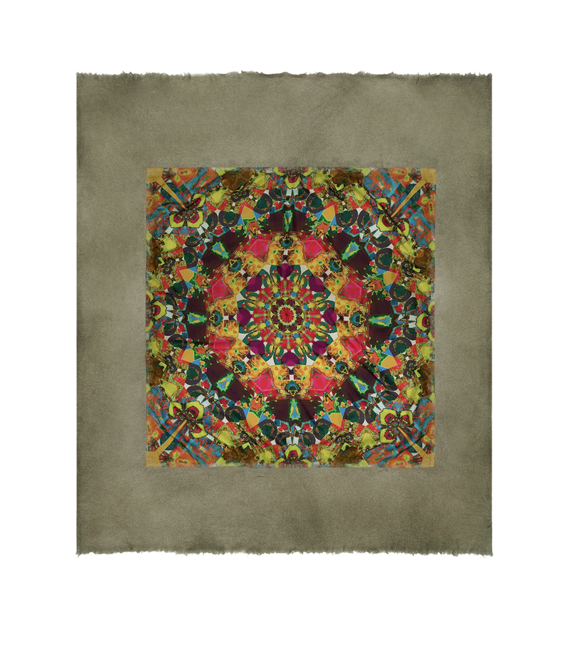 Hand Painted Flower Scarf In Anemone