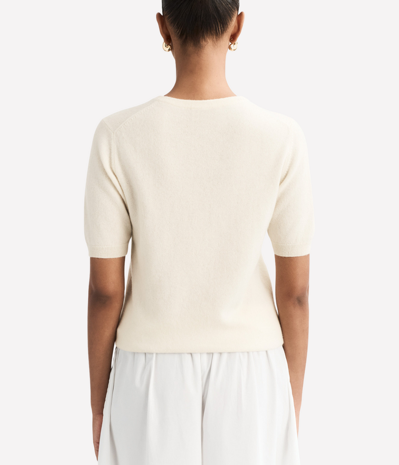 Short Sleeve Crewneck In Feather White