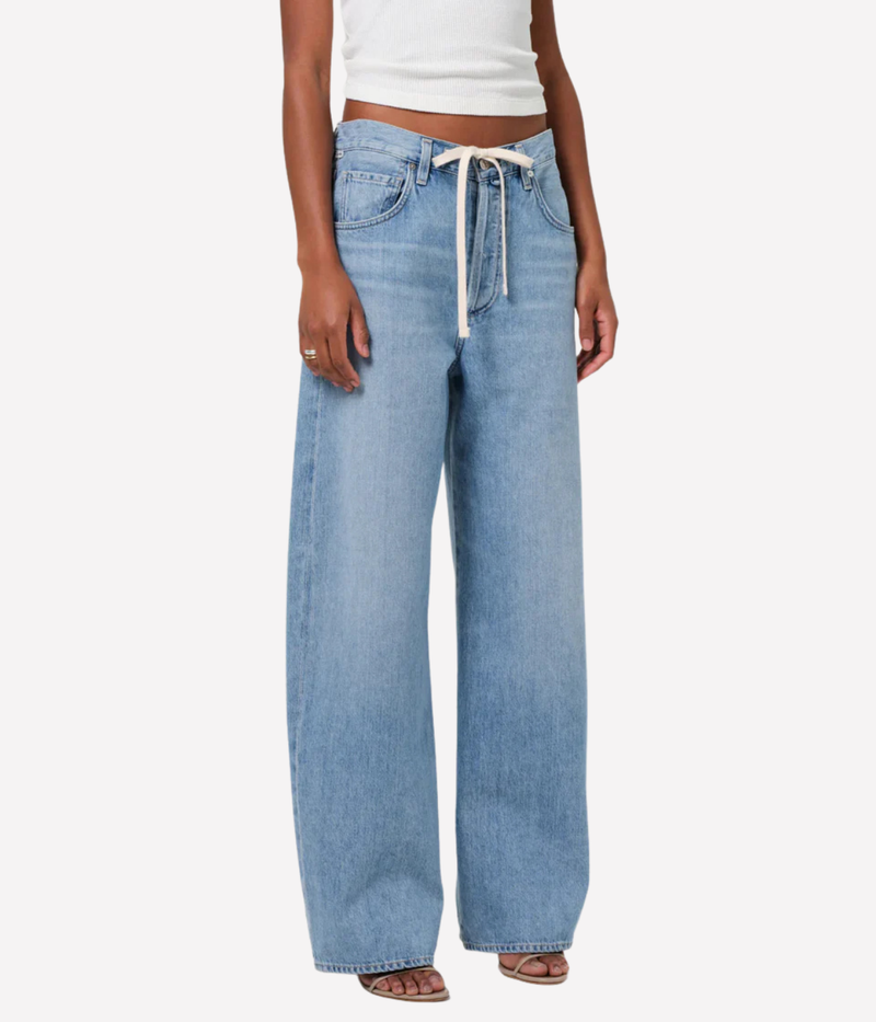 Brynn Drawstring Trouser In Blue Lace