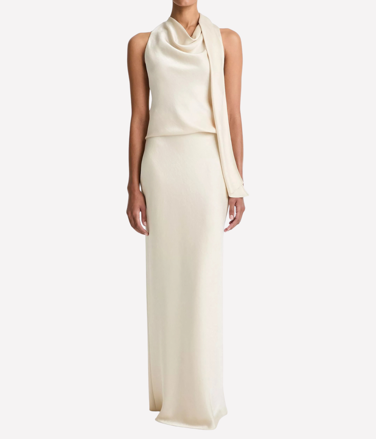 Fluid Satin Scarf Top in BONA