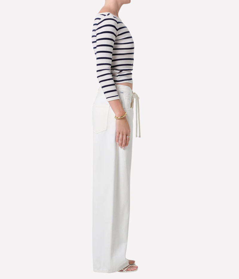 Brynn Drawstring Trouser Denim Jean In Pashmina