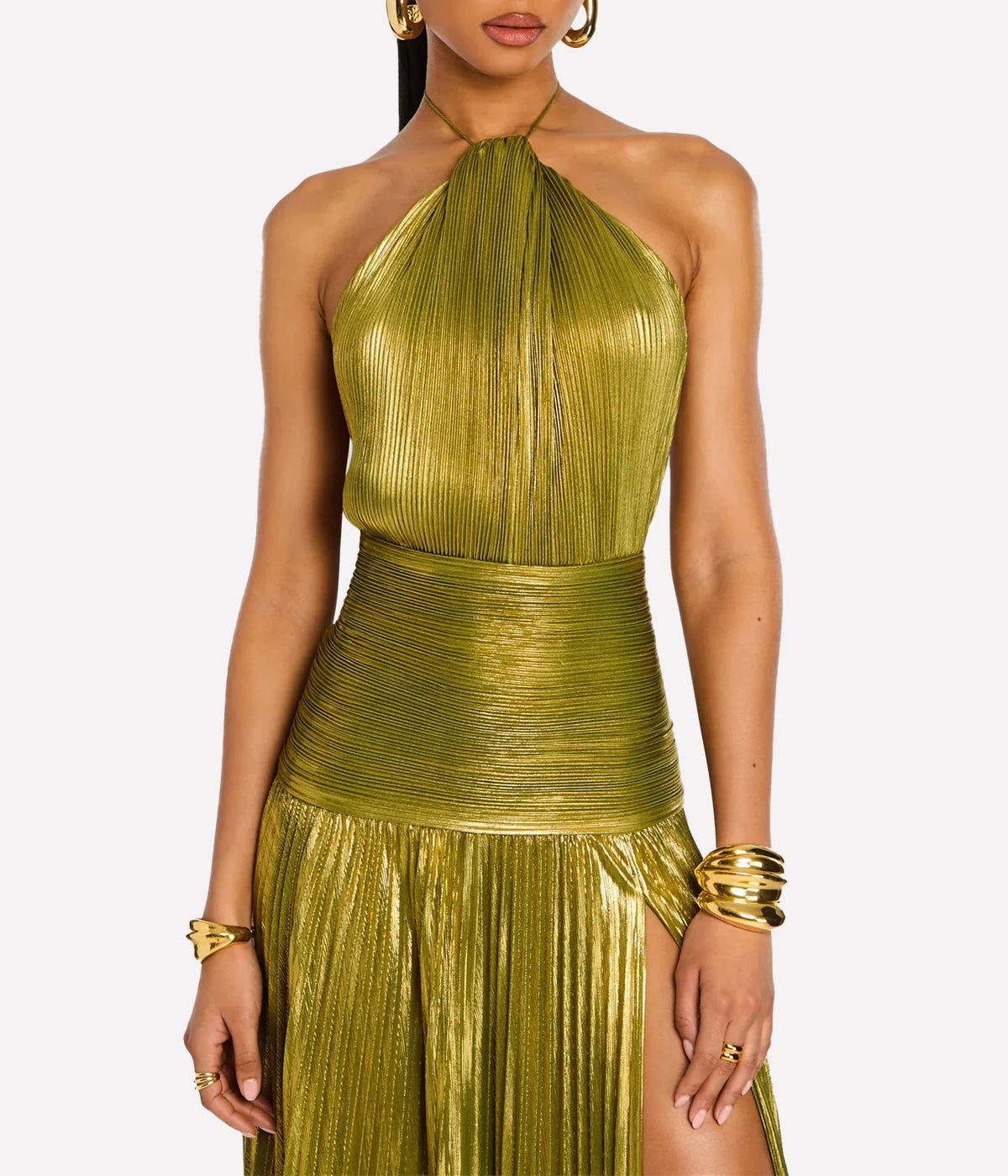 Thalia Dress in Metallic Periot