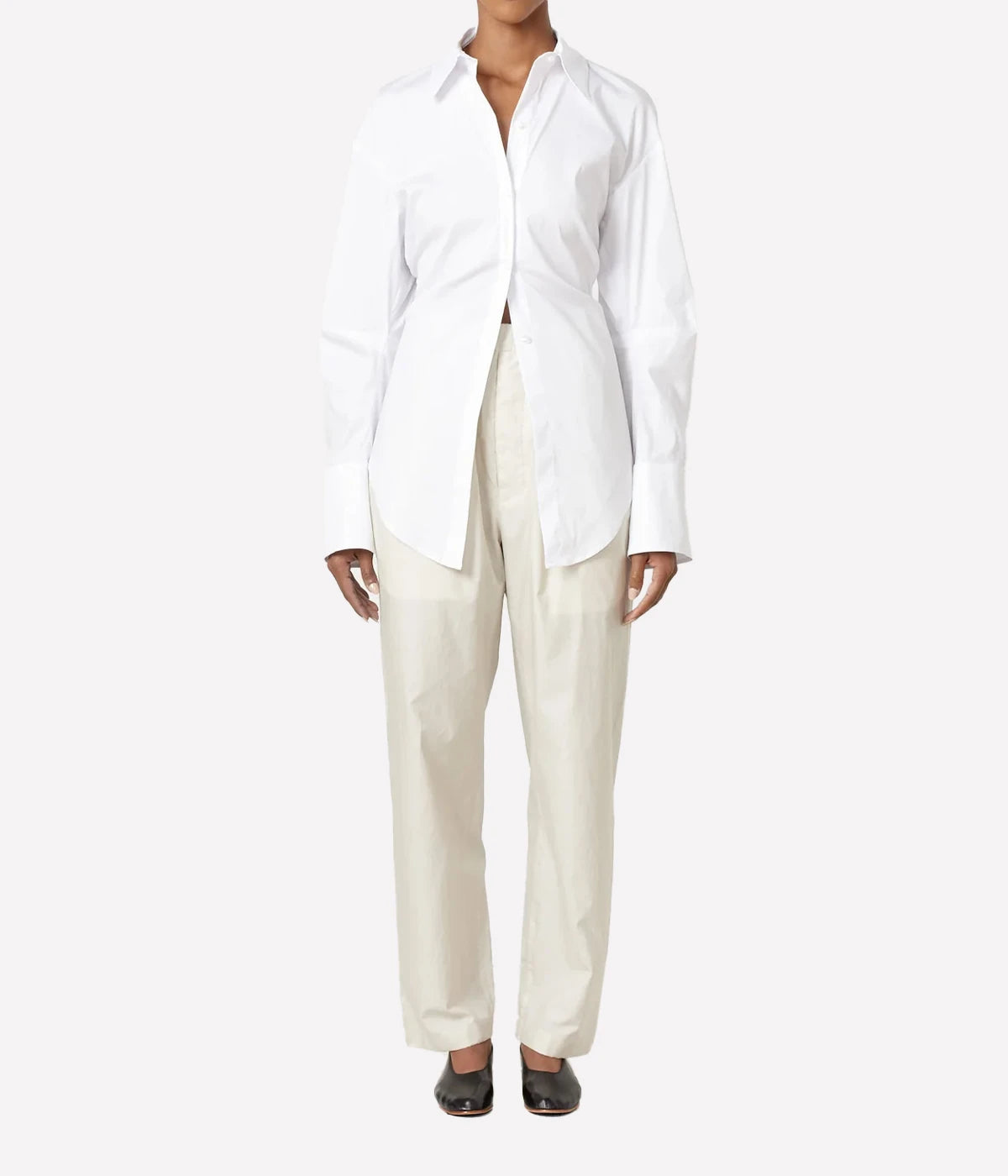 Loch Poplin Button Up in Macadamia