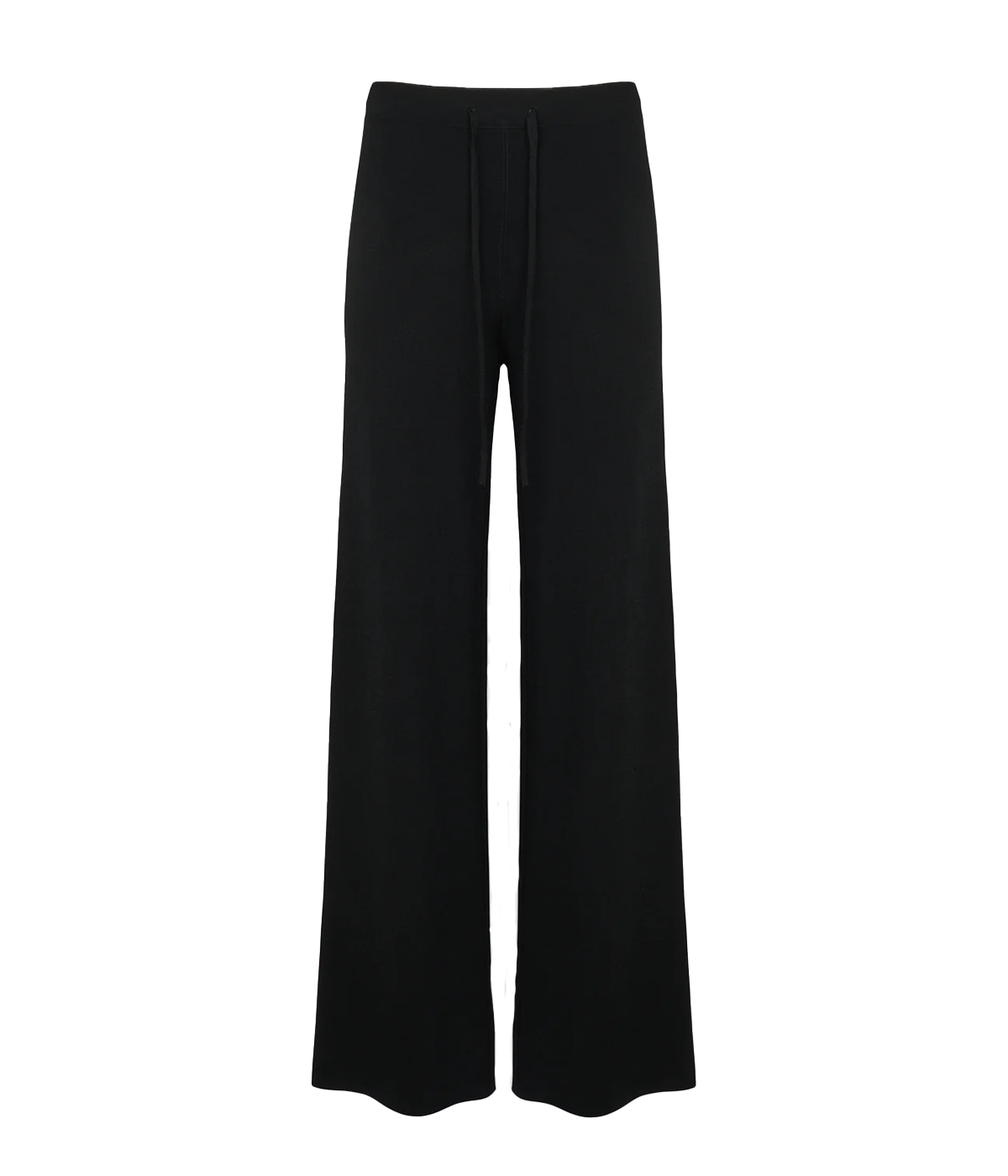 ALT text: Yves Salomon Collection knitted trousers with elasticated waist, wide legs, and knitted drawstring.