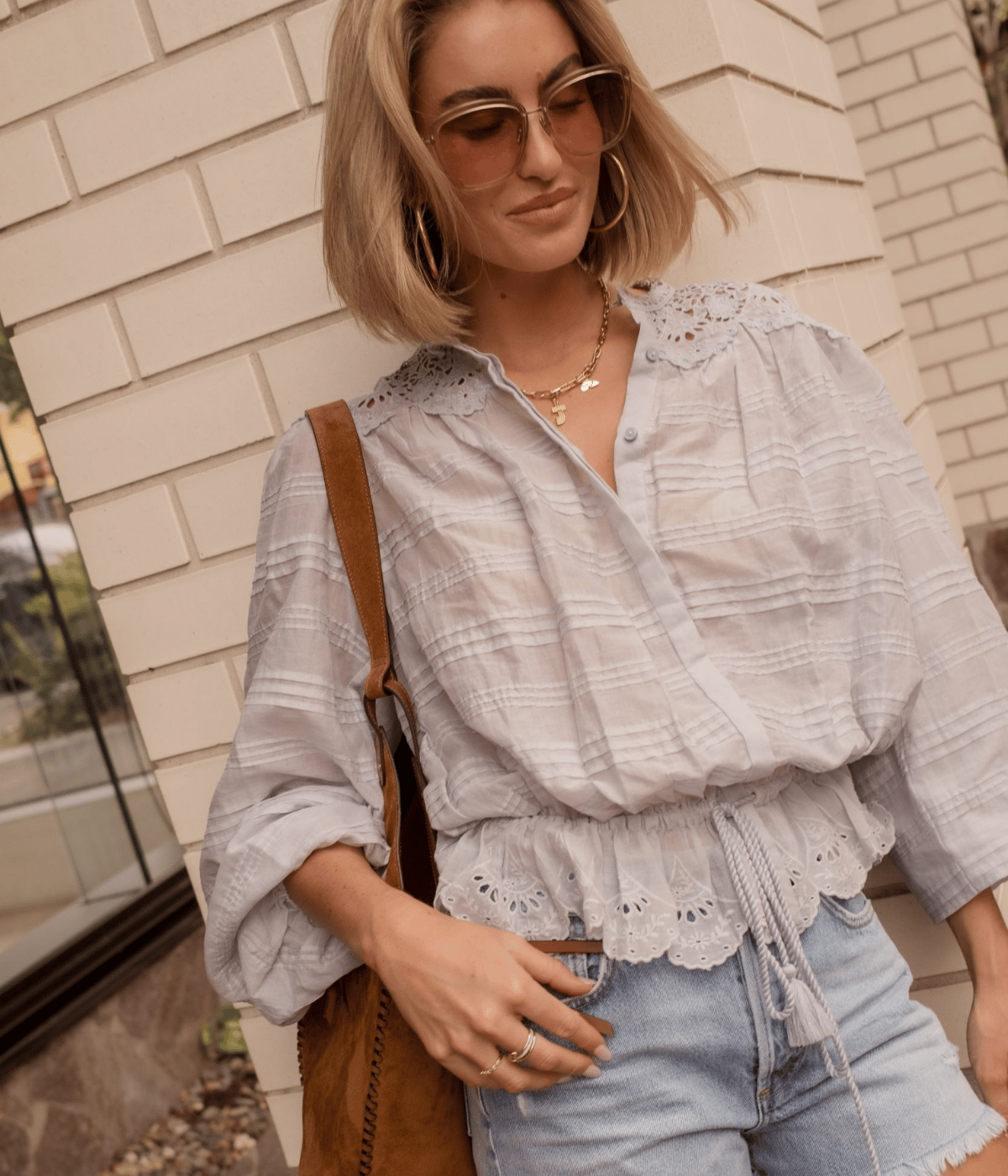 Polly Top in Light Blue