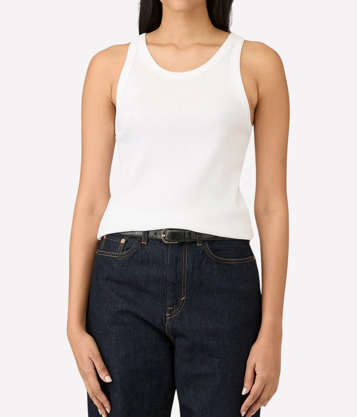 Rib Vest in WHITE