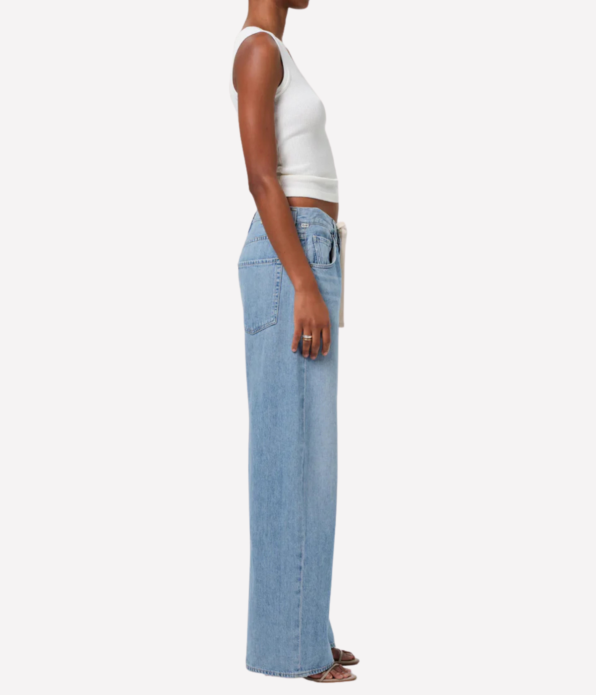 Brynn Drawstring Trouser in Blue Lace