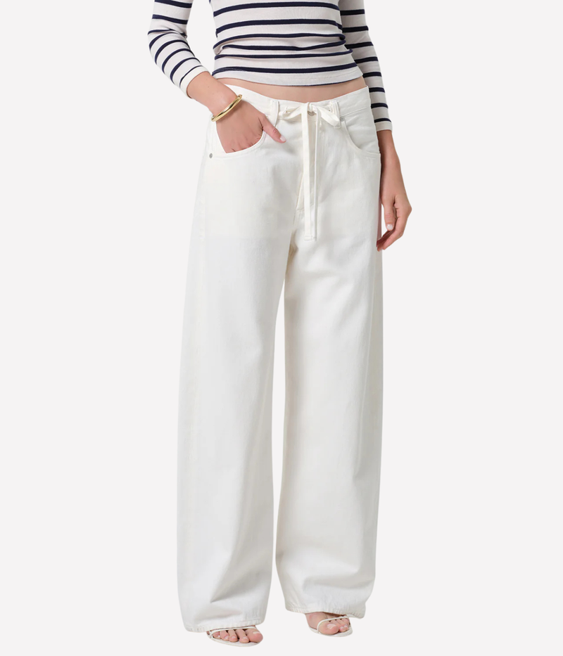 Brynn Drawstring Trouser Denim Jean In Pashmina