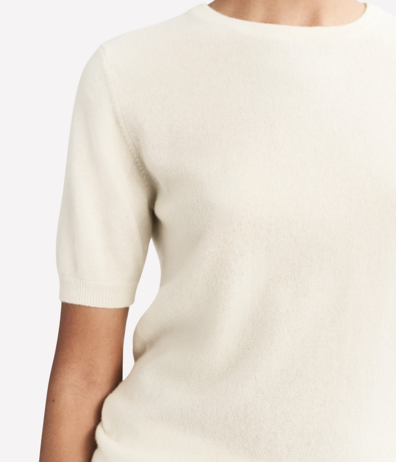 Short Sleeve Crewneck In Feather White