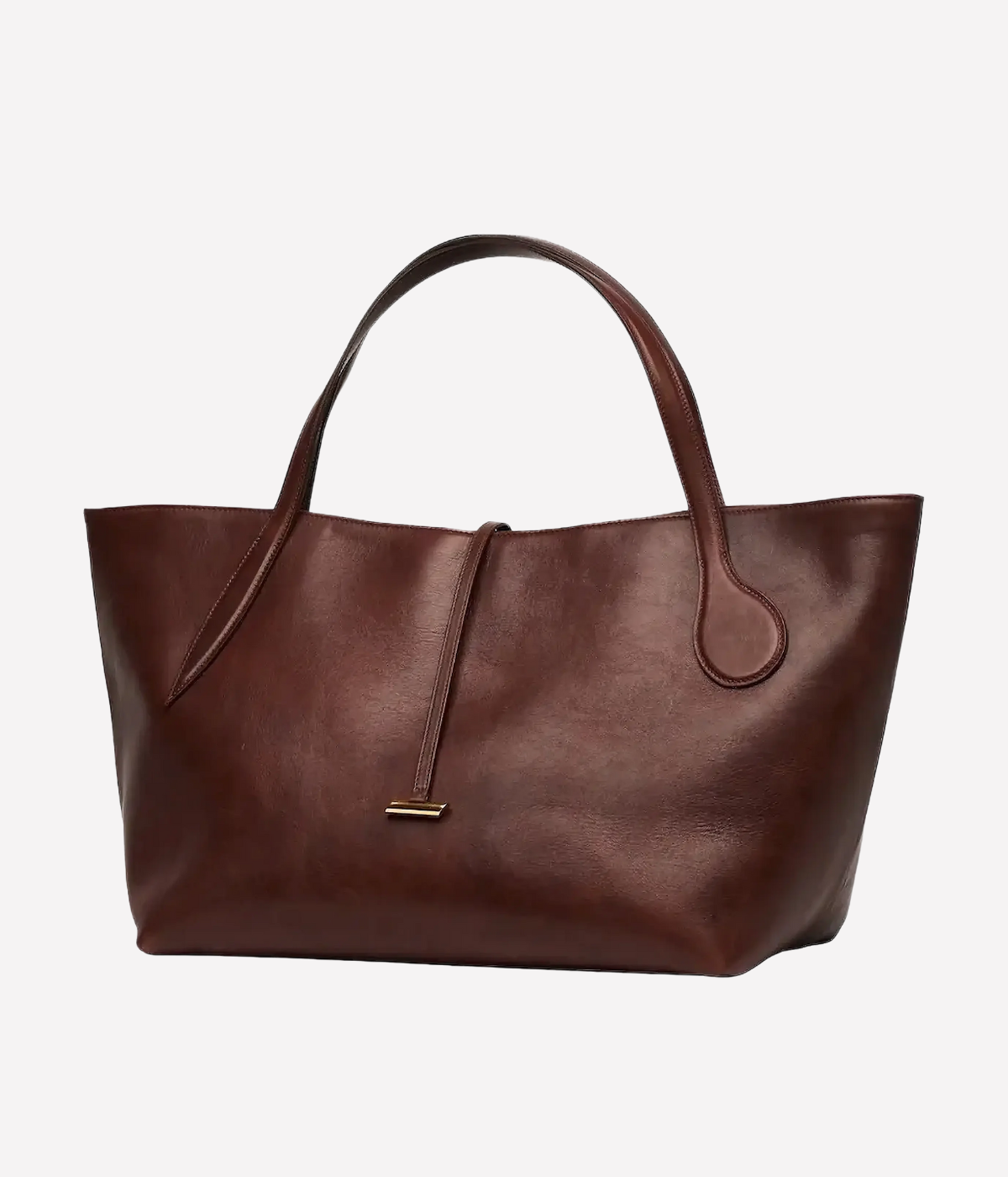 Zip Penne Tote in dark brown