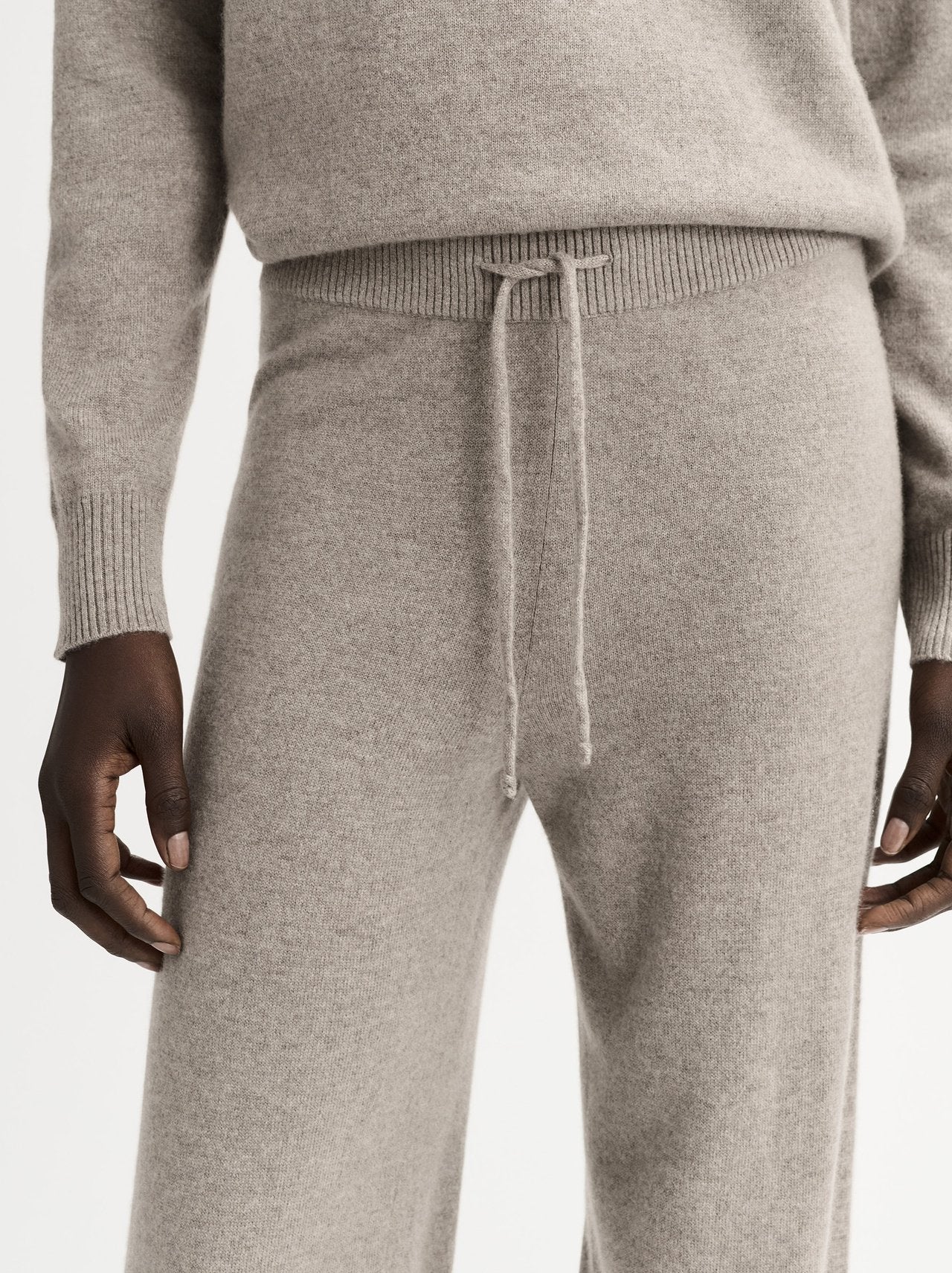 Cashmere Wide Leg Pant in Greige