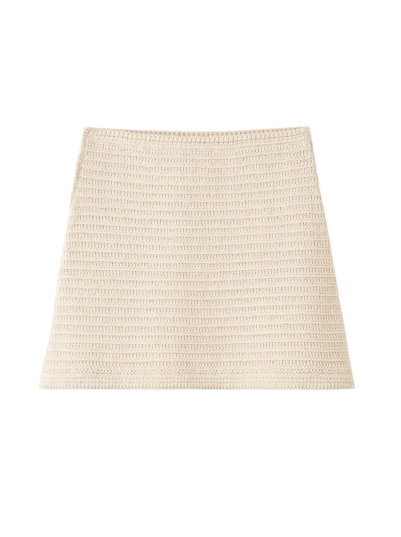 Soft Goat Mini Skirt in Beige – Flat Lay