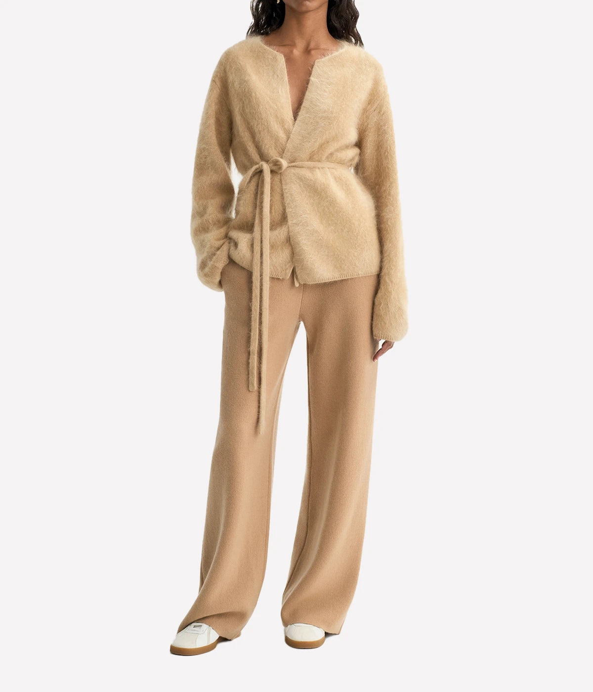 Brushed Cardigan in CAMEL