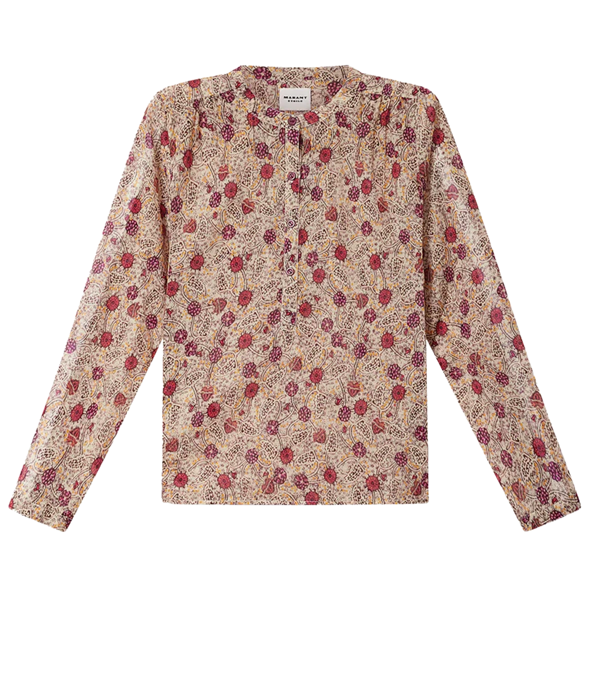 Maria Top In Ecru Raspberry