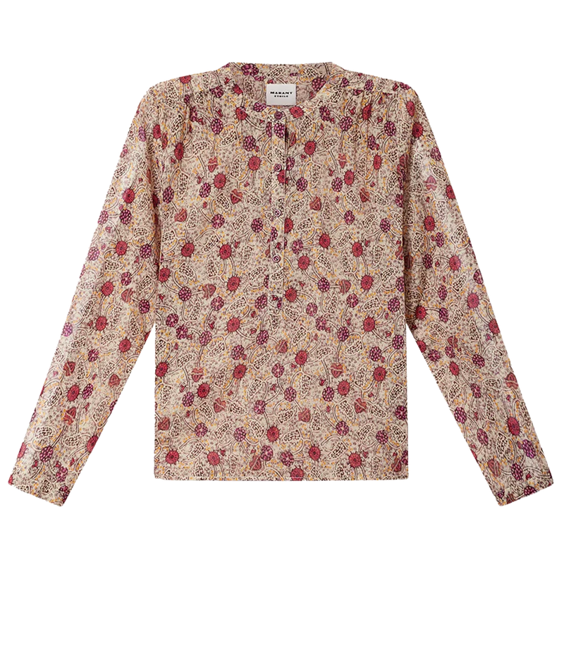 Maria Top In Ecru Raspberry