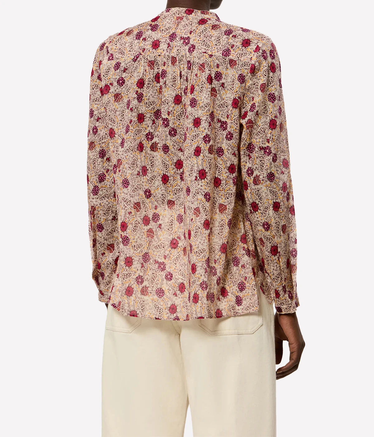 Maria Top In Ecru Raspberry