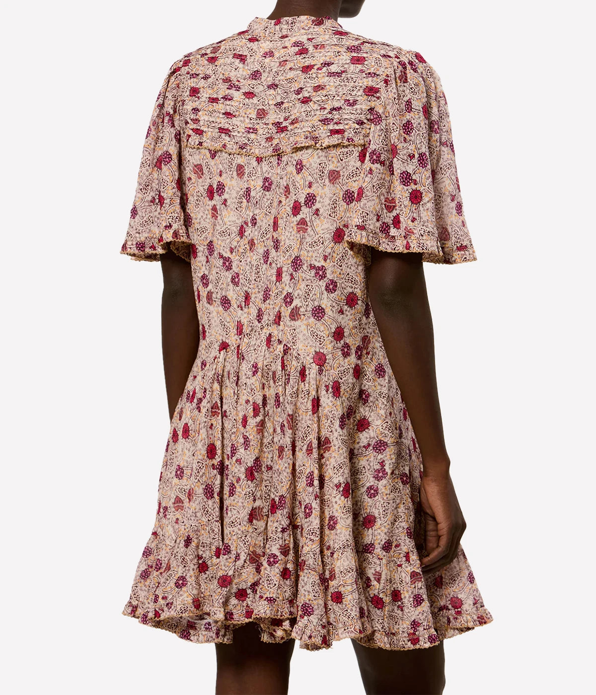 Daynia Dress In Ecru Raspberry