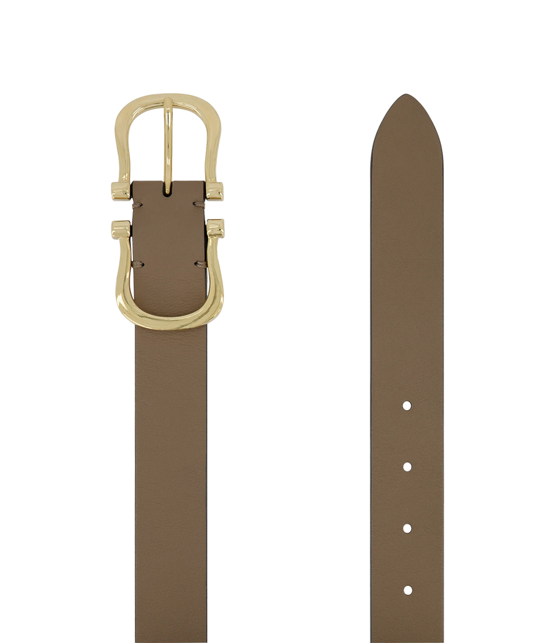 Baby Gold Nicky X Belt in Mushroom