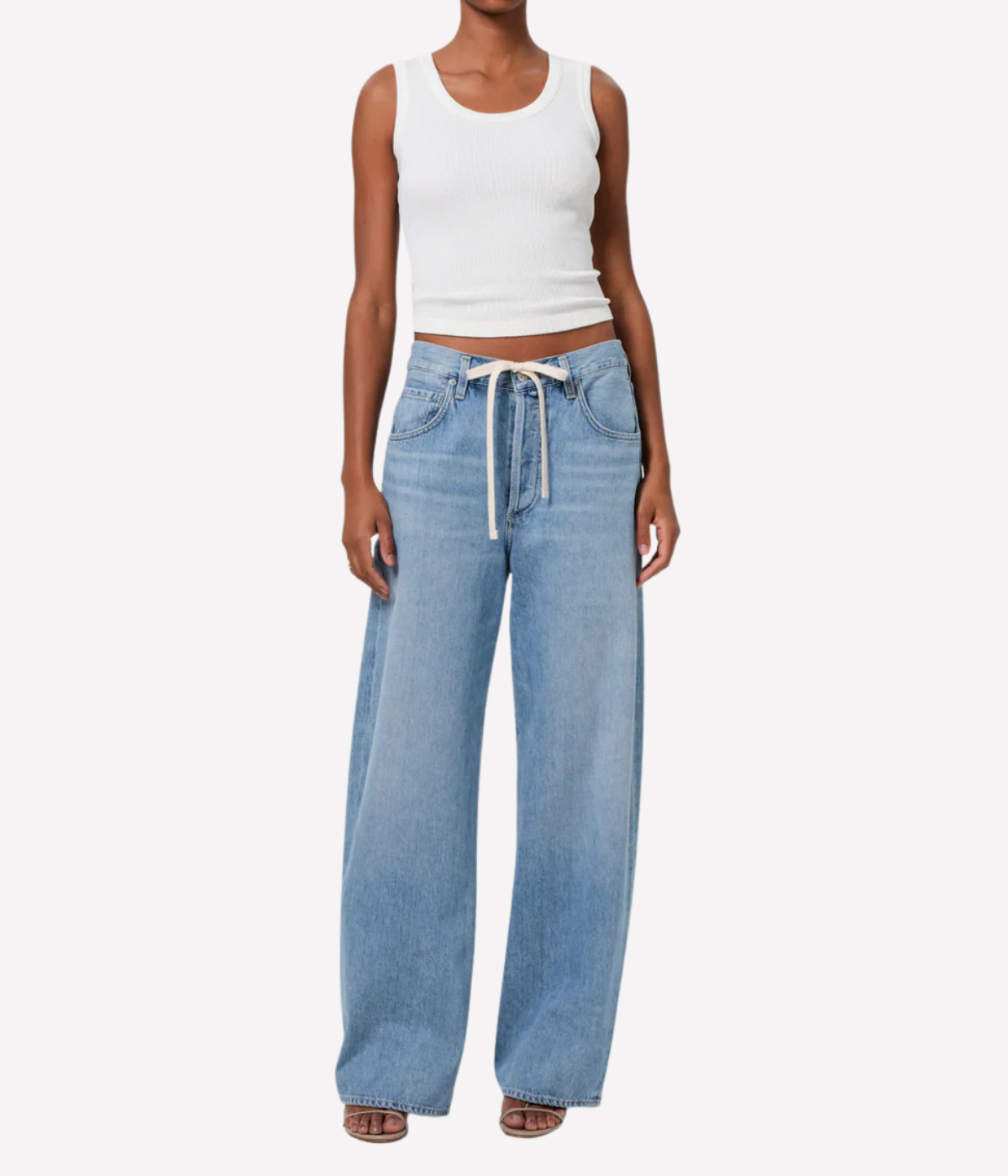 Brynn Drawstring Trouser in Blue Lace