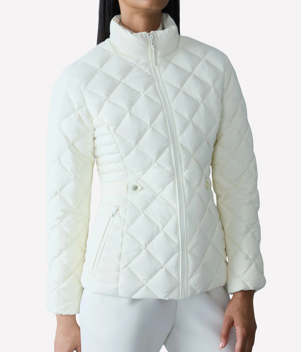 Vik Diamond-Quilted Jacket In Cream