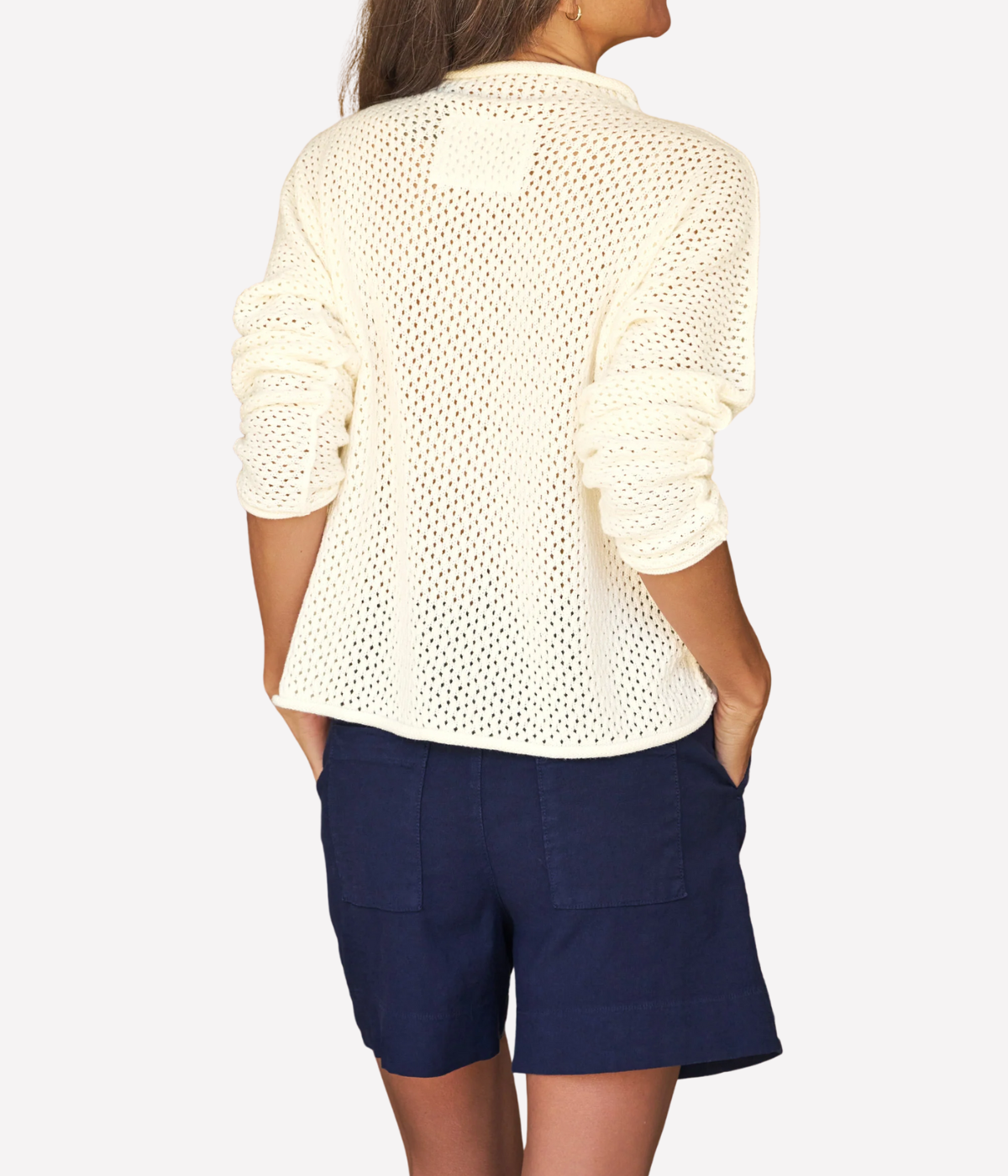 Monterey Pointelle Sweater in Ivory