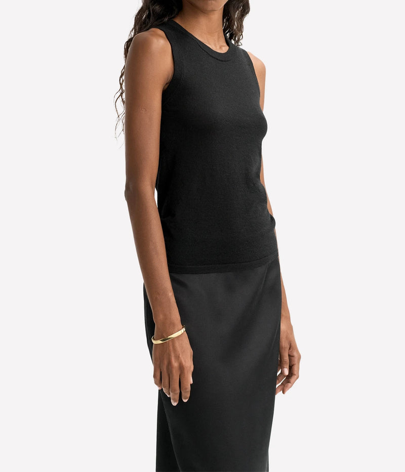 Soft Goat Featherlight Tank in Black – Front View