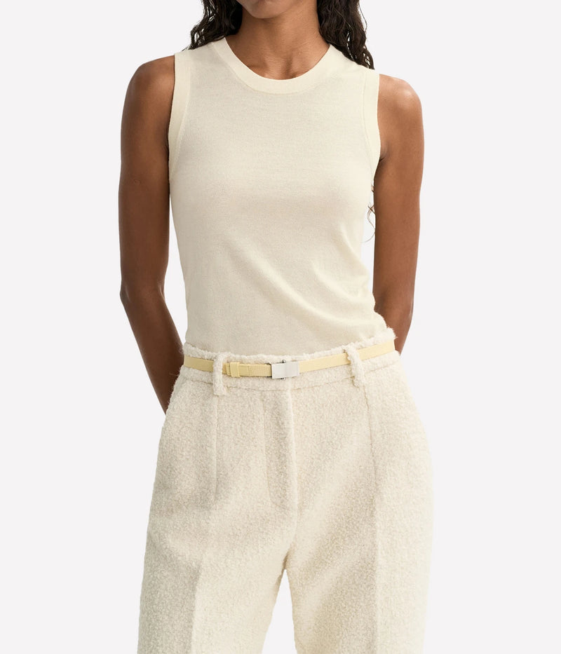 Soft Goat Featherlight Tank in Feather White – Front View