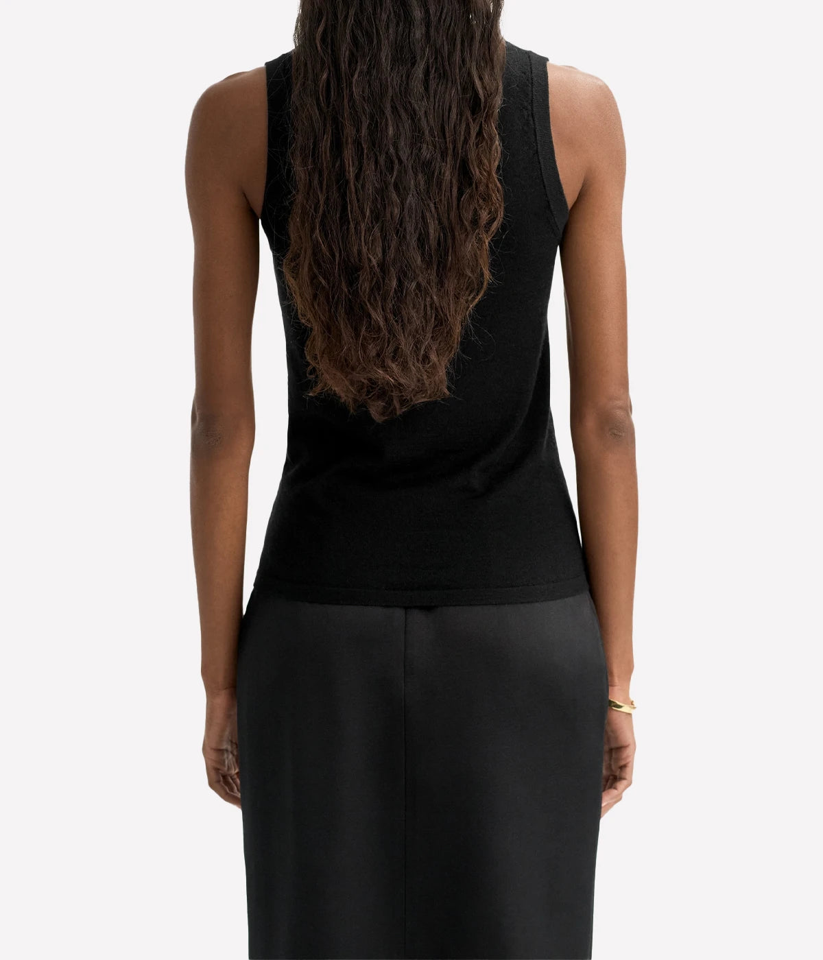 Soft Goat Featherlight Tank in Black – Back View