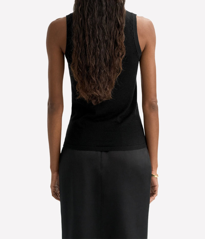 Soft Goat Featherlight Tank in Black – Back View