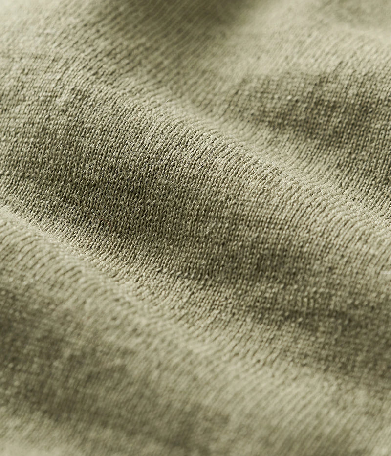 Soft Goat Featherlight Tank in Khaki – Close Up Detail