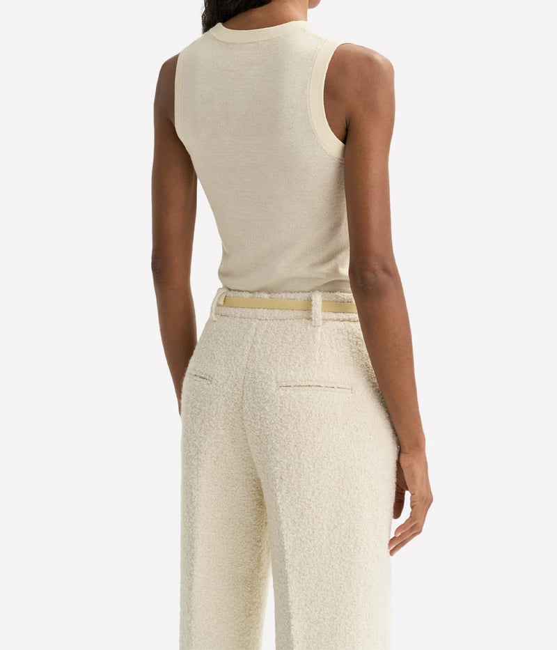 Soft Goat Featherlight Tank in Feather White – Back View