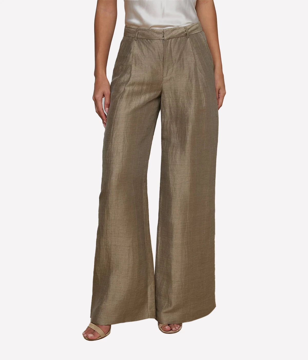 Allanah Mid Rise Trouser In Grey Taupe