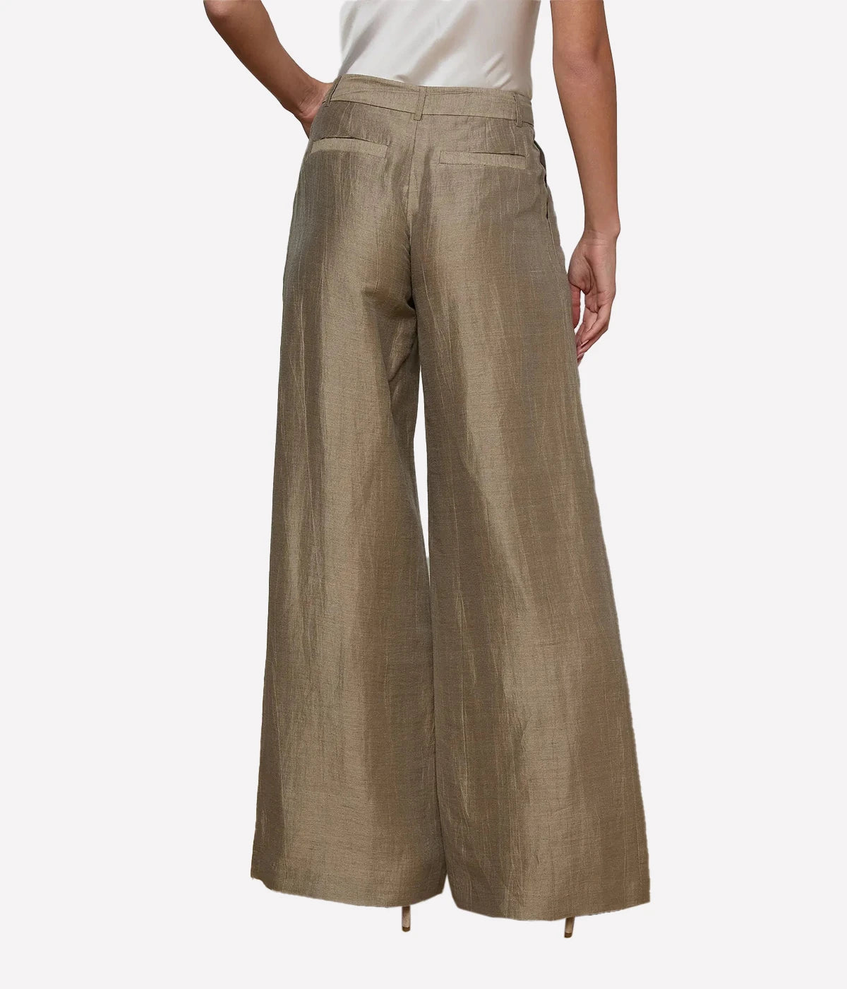 Allanah Mid Rise Trouser In Grey Taupe