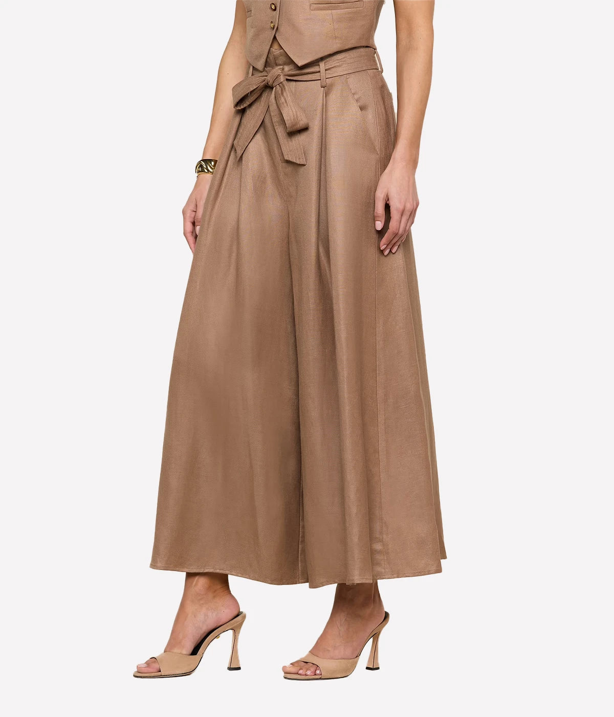 Lowen Paperbag Crop Pant in Barley