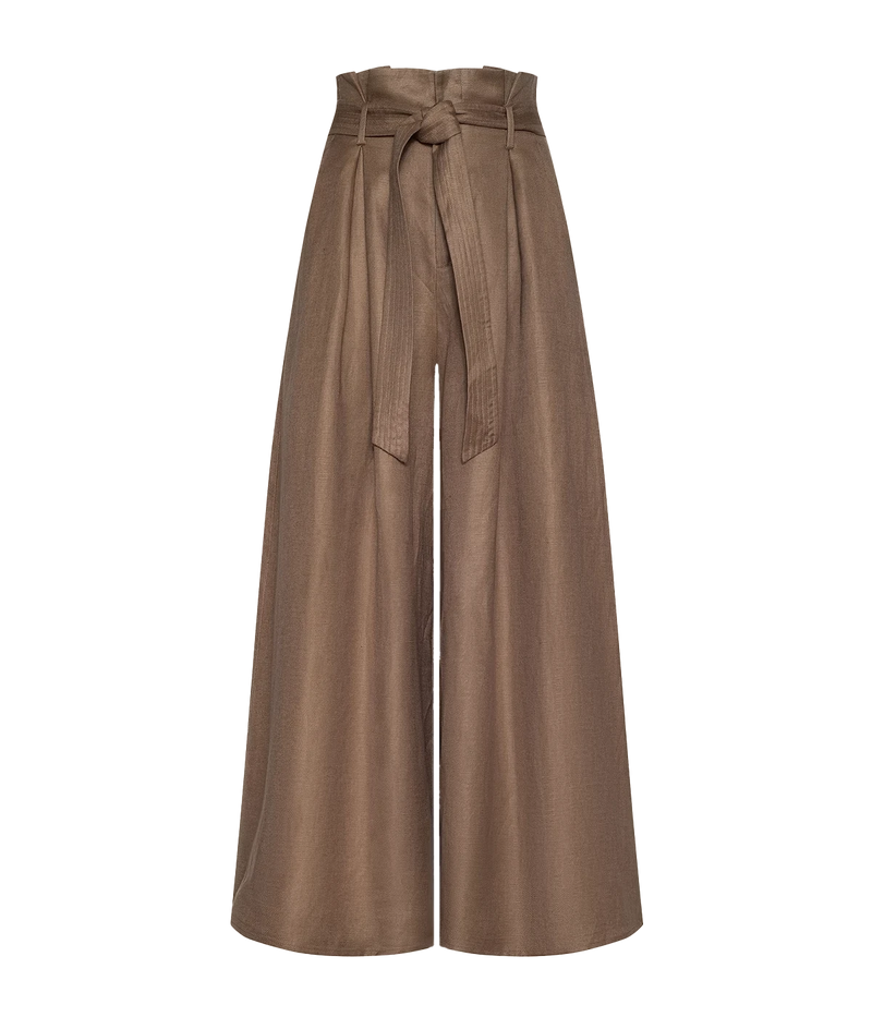 Lowen Paperbag Crop Pant in Barley