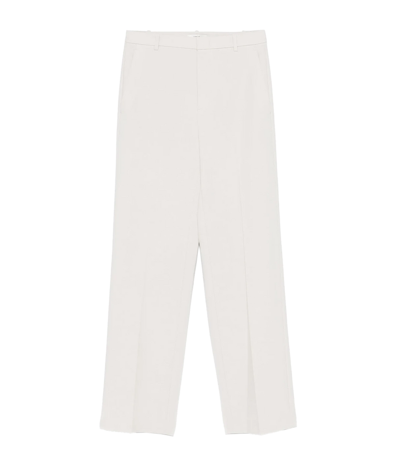 Vince high-waisted straight-leg tailored trousers in Salt Glass, featuring crease detailing and soft sculpted stretch fabric – women’s modern workwear.