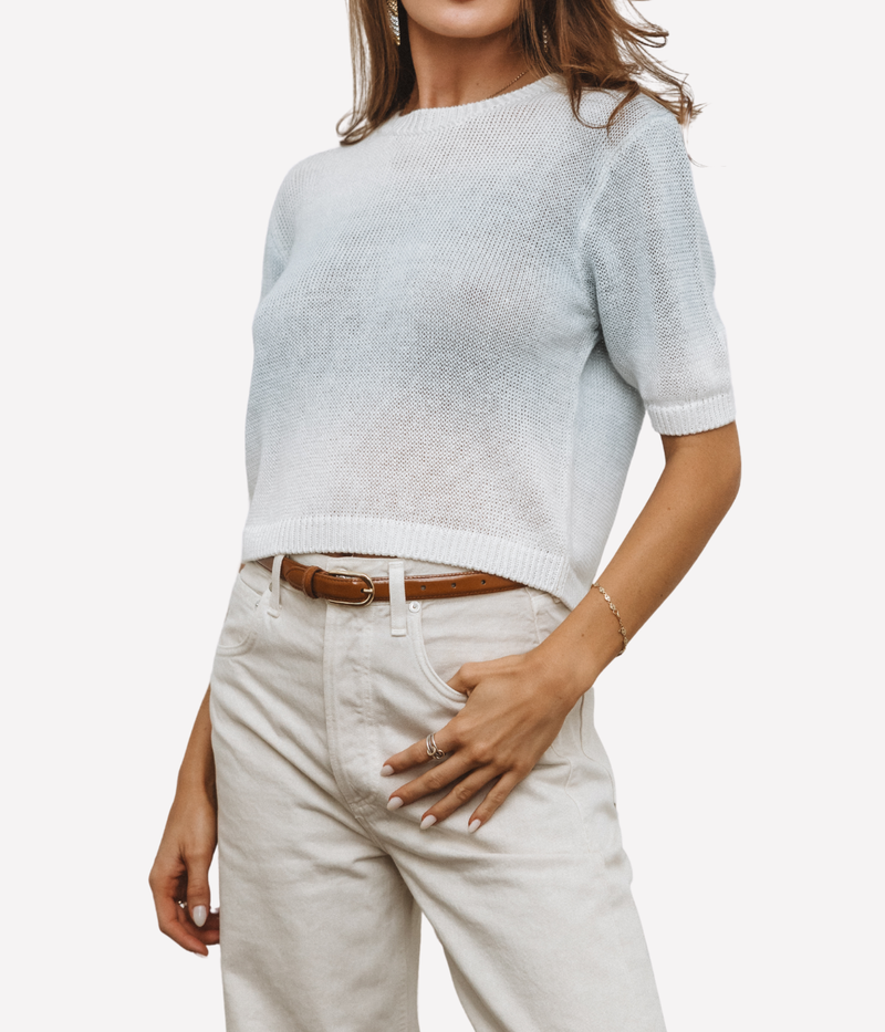 Short Sleeve Maglia In Dusty Blue