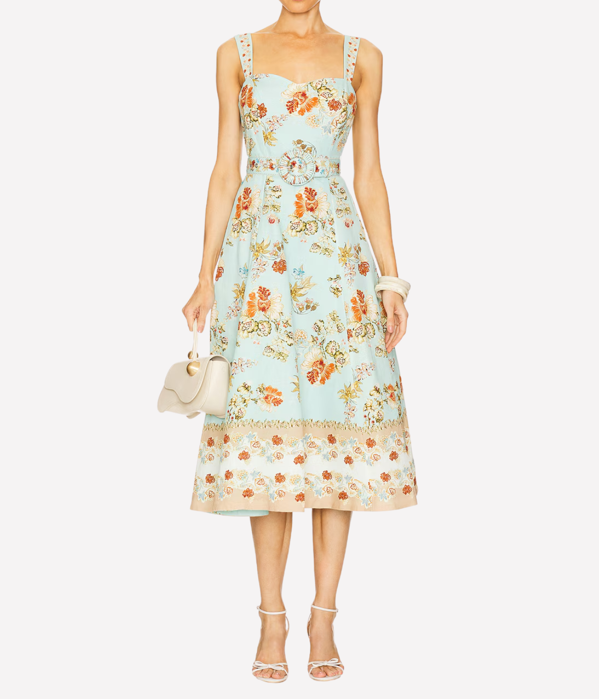 *FINAL SALE* Long Dress w Buckle Belt in Turquoise