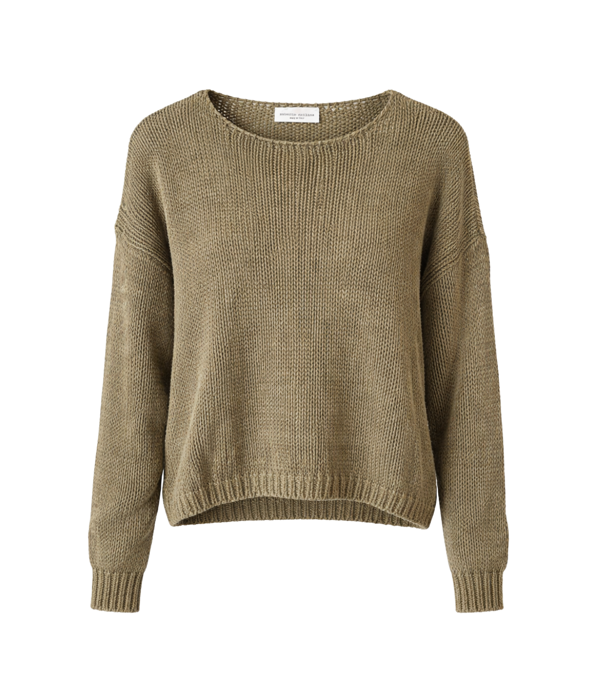 Knit Ls Boat Neck In Militare