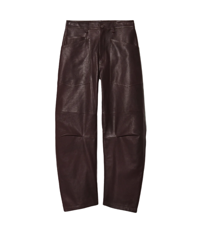 Shon Leather Pant in Dark Brown