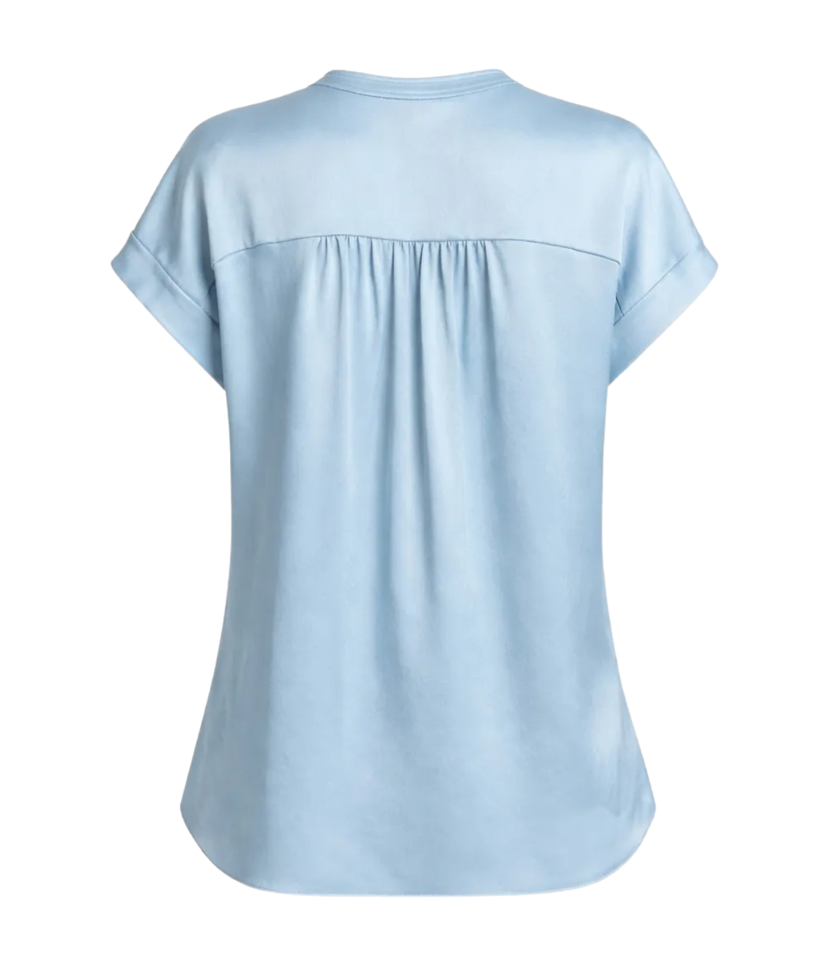 Gathered Cap Slv Blouse in Del Mar