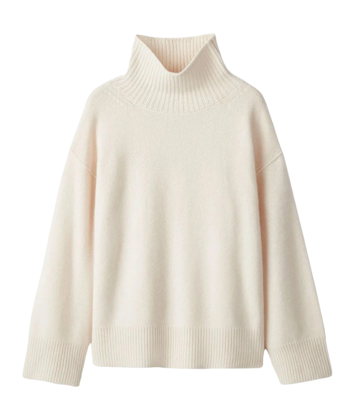 Boyfriend Turtle Neck in Feather White