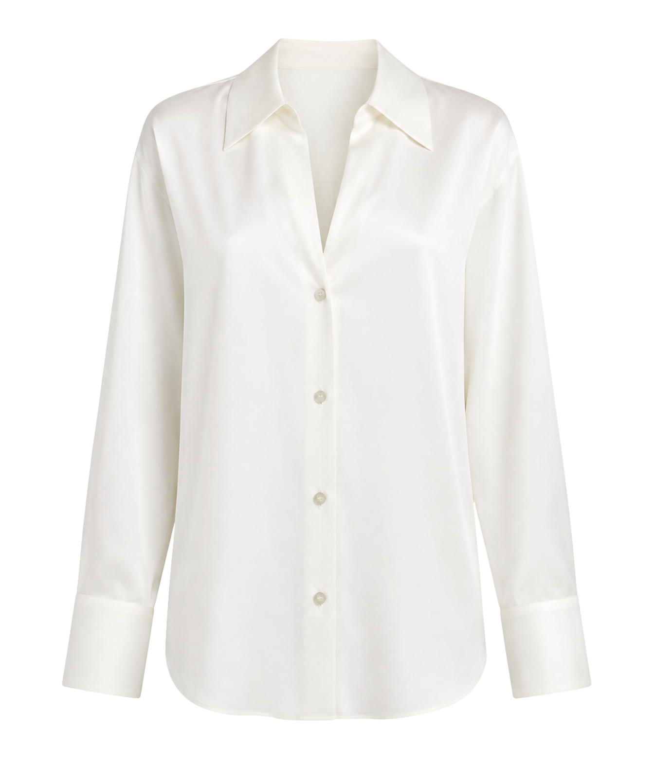 Bias Long Sleeve Blouse in Off White