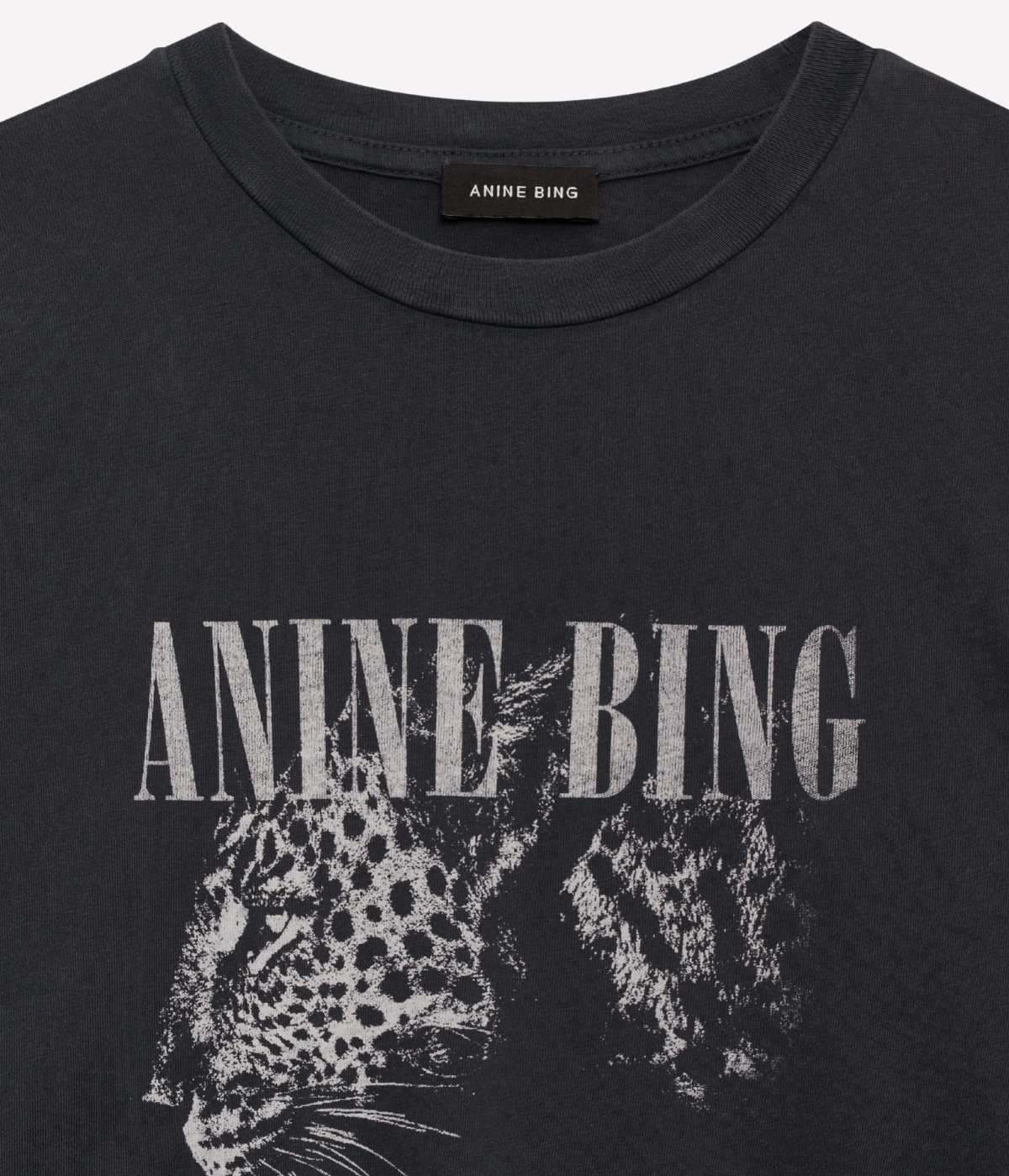 Cohen Leopard Tee in Washed Black