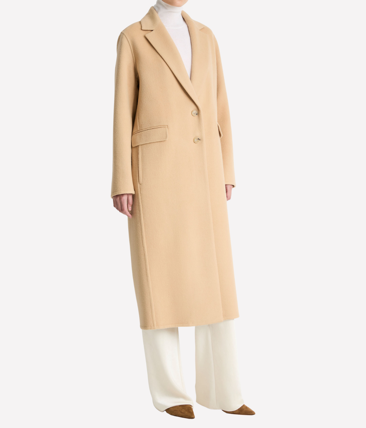 Single Breasted Classic Coat in Camel