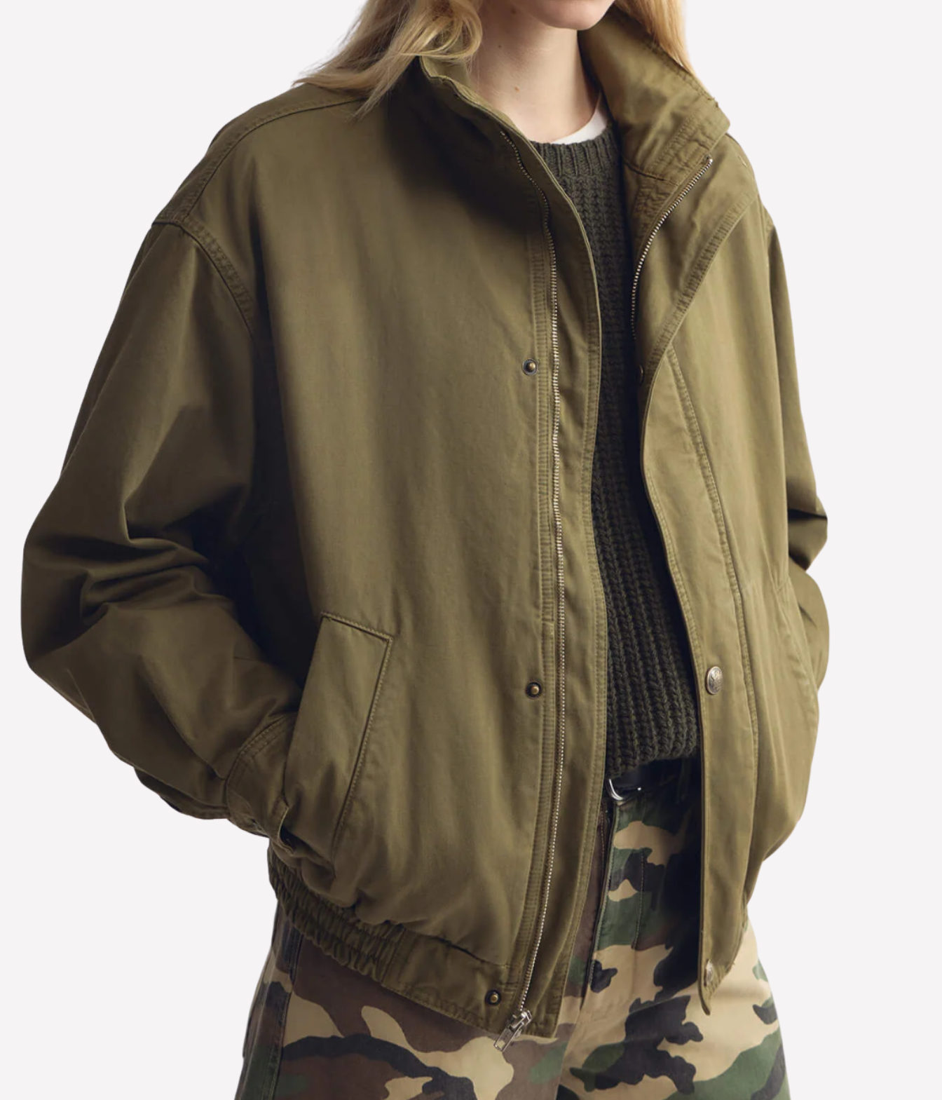 Klaire Blouson Jacket in Shadow Green